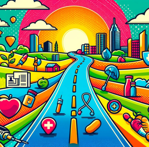 A symbolic image of a road with markers, portraying the journey of securing insurance policies even with pre-existing conditions like Type 2 Diabetes