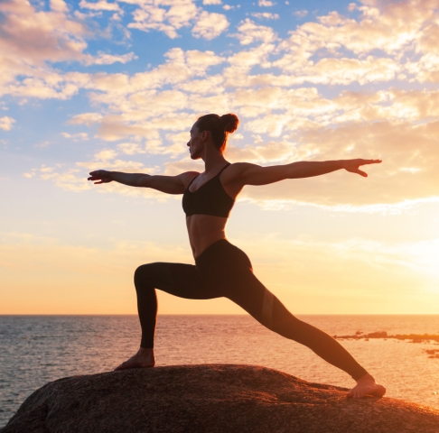 Image of woman practising yoga 