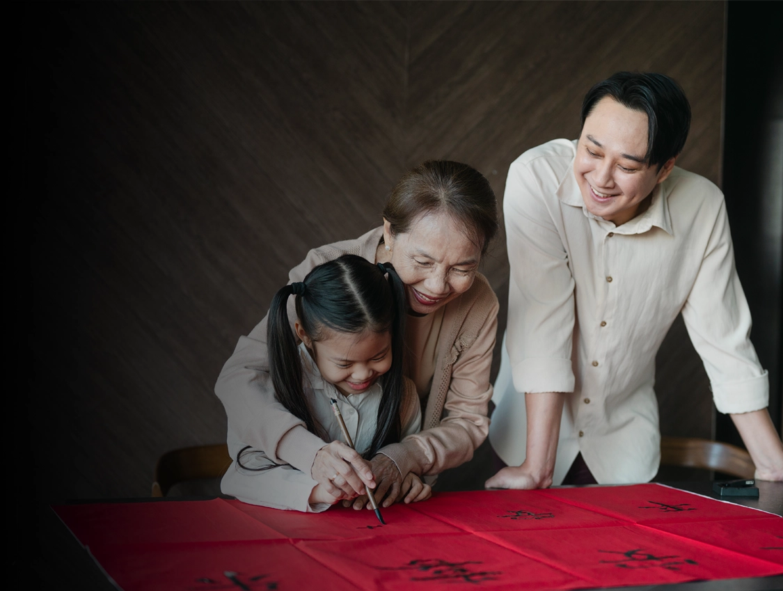 generational family chinese calligraphy